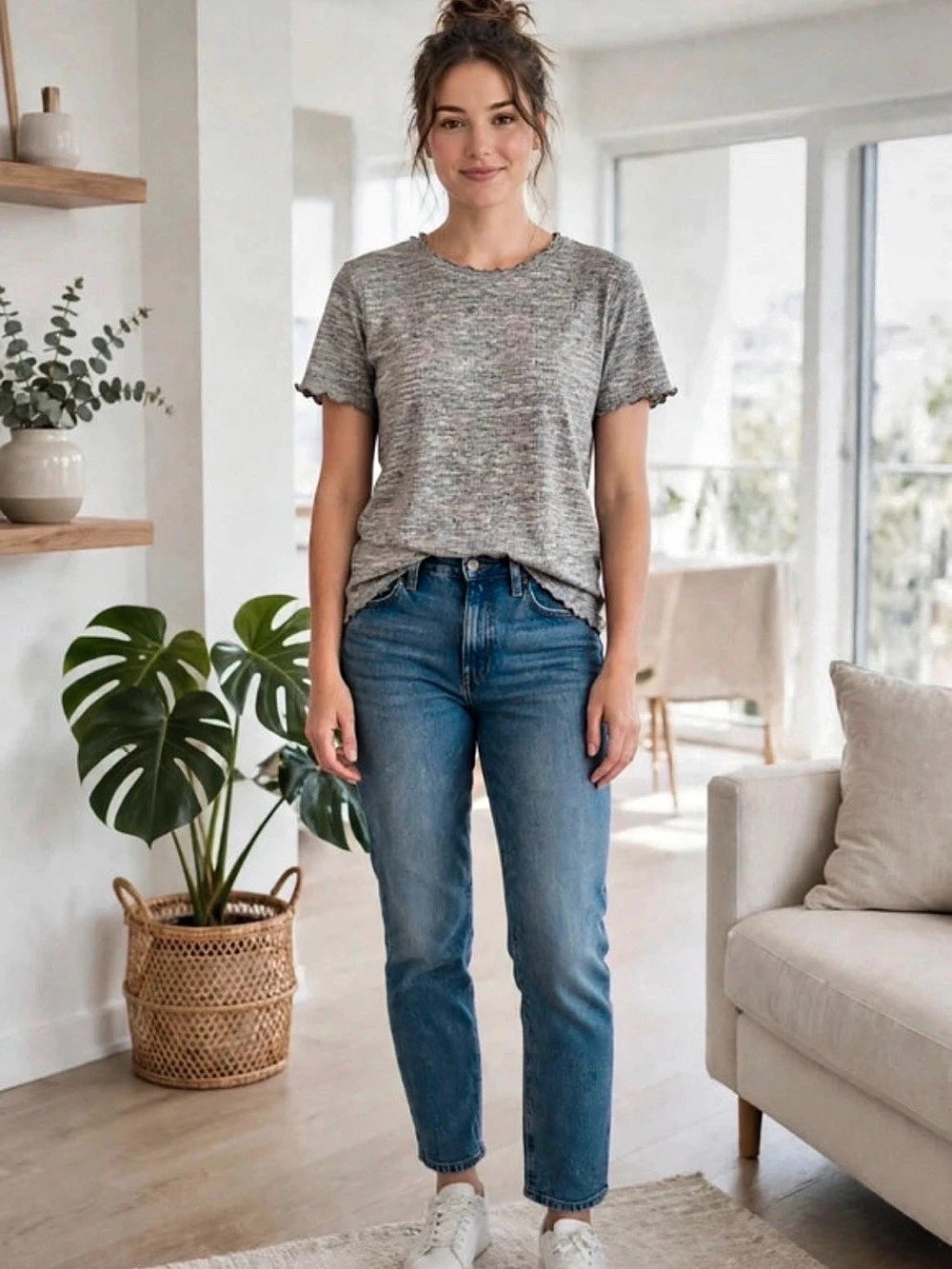 Cotton Emporium Women's Gray Short Sleeve Tee XL NWT